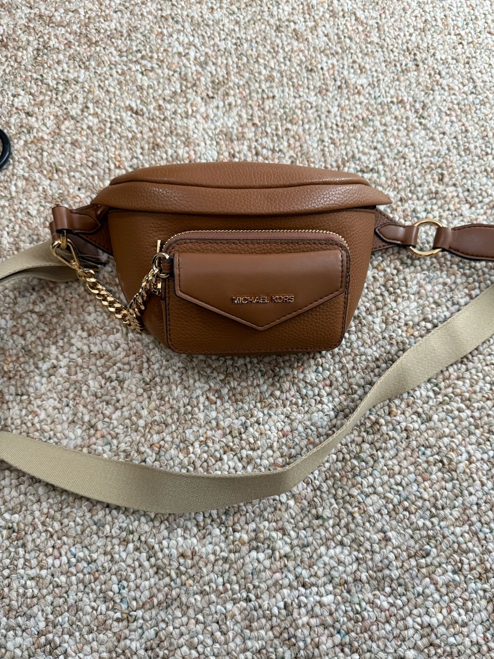 Michael Kors Brown Leather Belt Bag/Crossbody